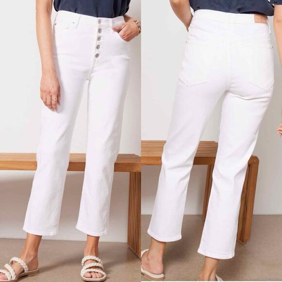 7 For All Mankind Exposed Button High Waist Crop
Straight Leg Jeans Size 31 - Picture 6 of 15